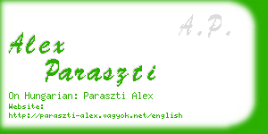 alex paraszti business card